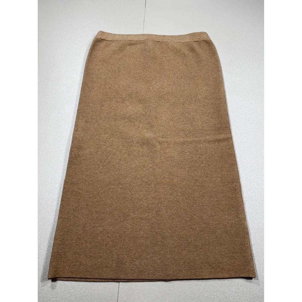 NWT J.Crew Women Brown‎ Knit Sweater Midi Skirt BV988 Heathered Caramel L
